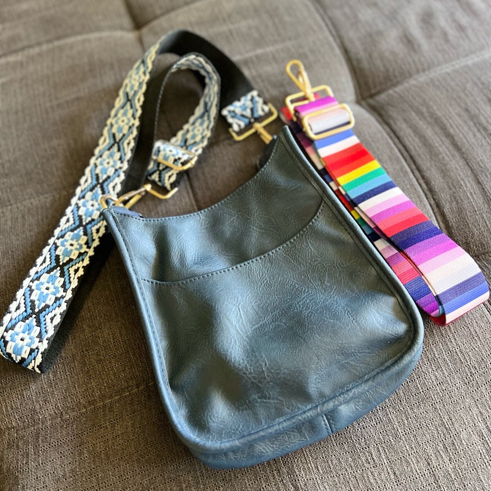 Ahdorned New York Navy Blue Crossbody Purse